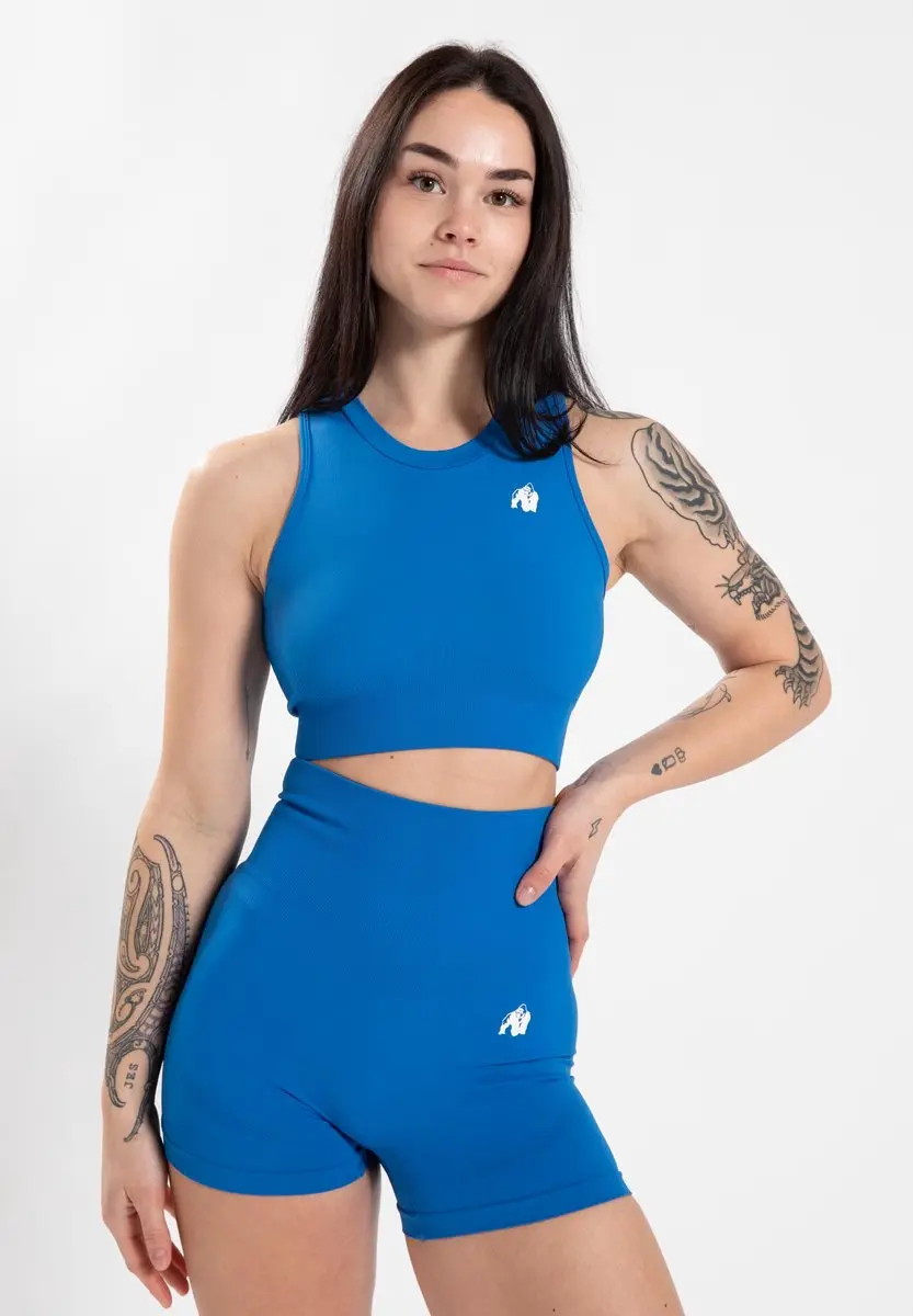 Gorilla Wear Olivia Seamless Crop Top - M/L - Blauw