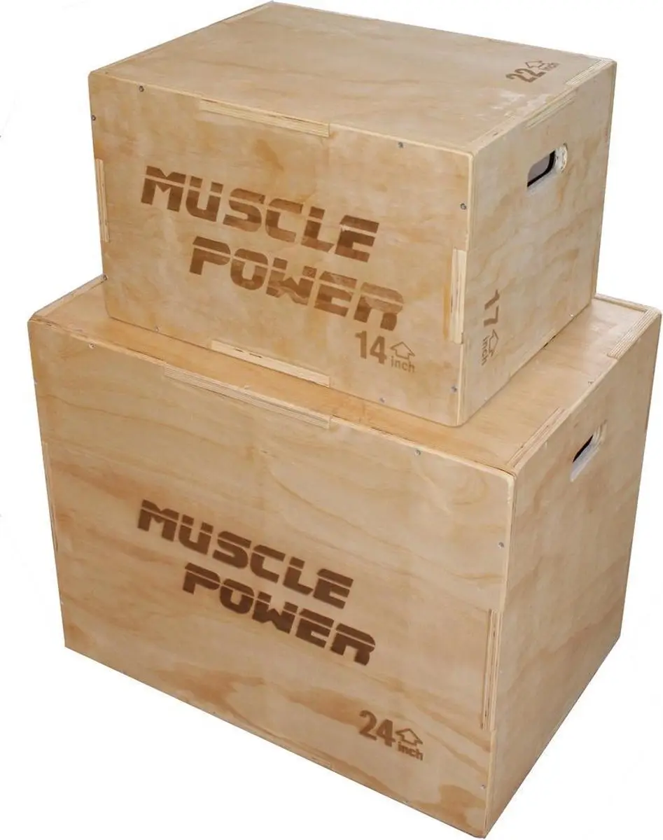 Muscle Power Houten Plyo Box 51x61cm - Bruin