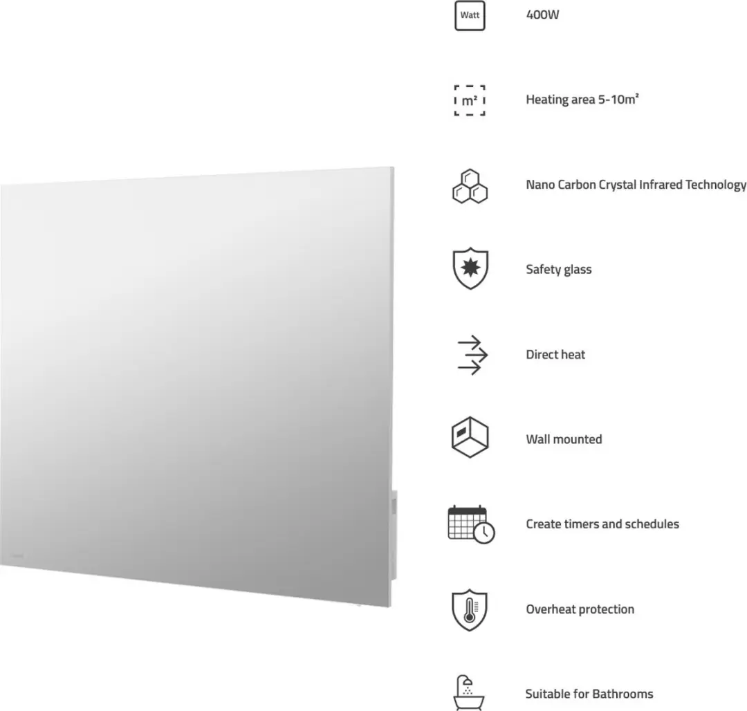 Hombli HBHP-0313 Slimme Infrarood Verwarmingspaneel 400W - Wit