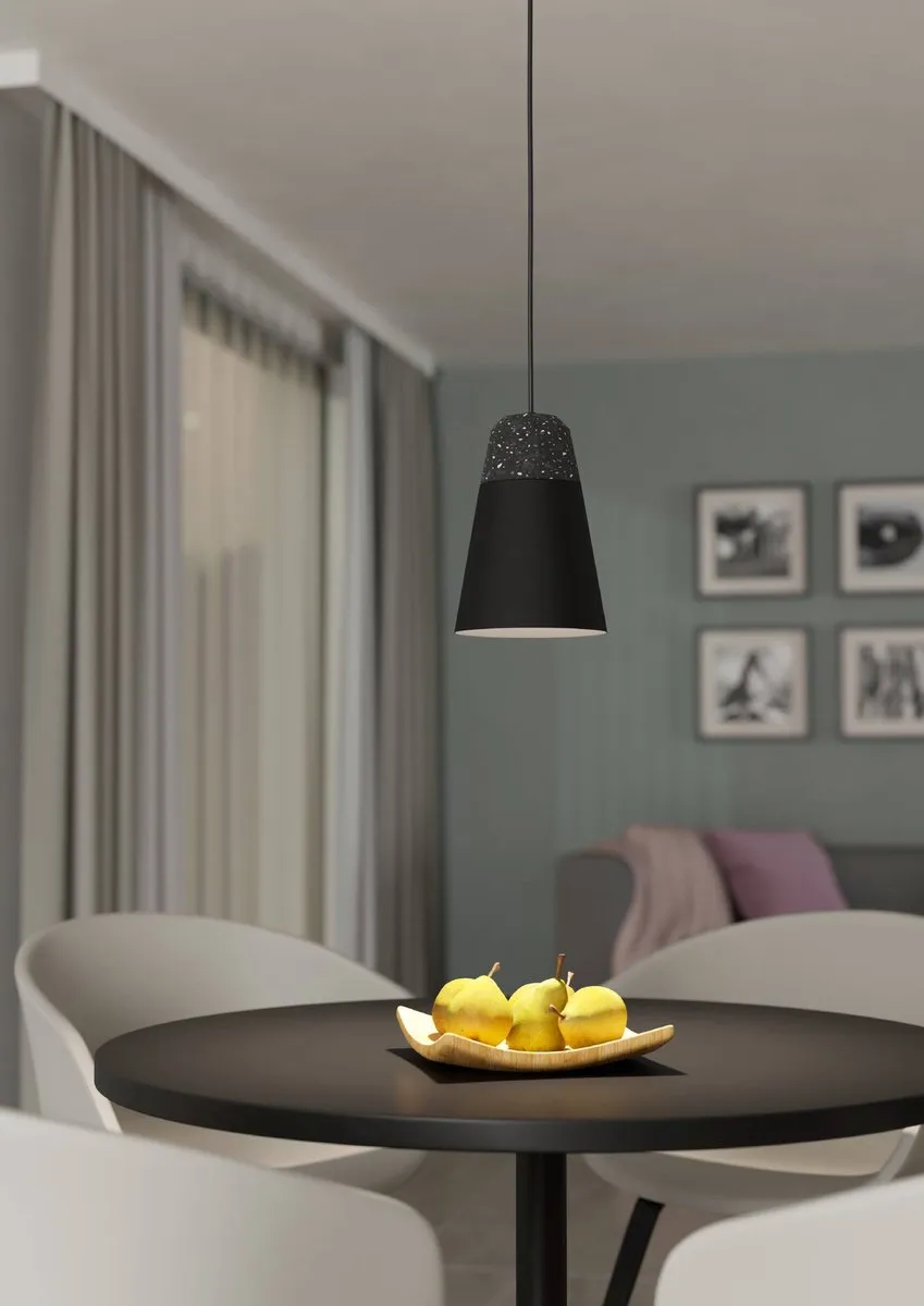 Eglo Canterras Hanglamp E27 - 4 Lichtpunten - Zwart/Grijs/Wit