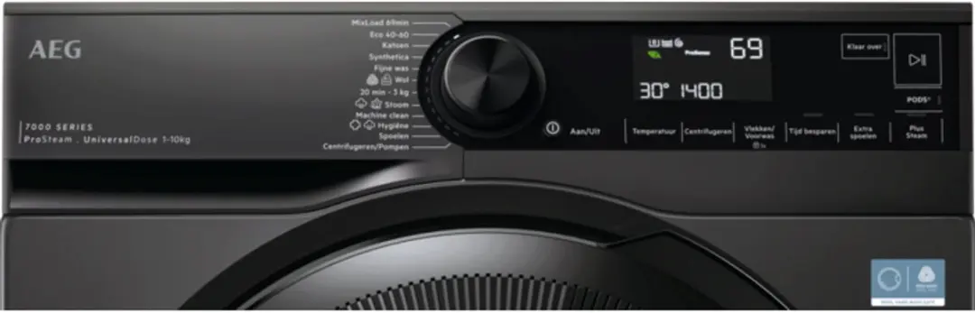 AEG Series 7000 LR7606UDS4 Wasmachine 10kg 1600 RPM - Zwart