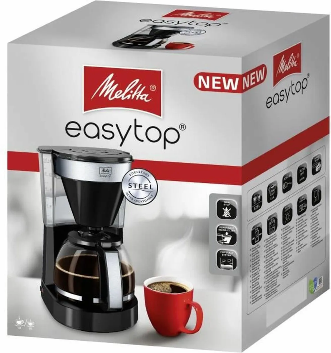 Melitta Easy II 1023-04 Koffiezetapparaat 1050W - 10 Kopjes - 1,25L - Zwart
