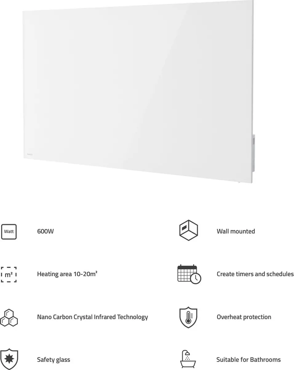 Hombli HBIR-0409 Smart Infrarood Verwarmingspaneel 600W - Wit