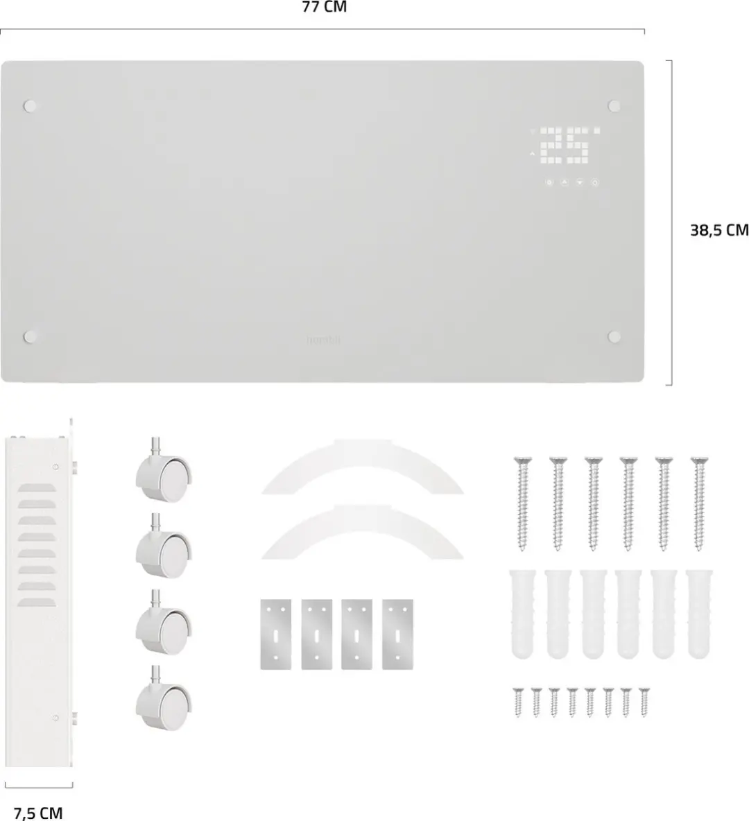 Hombli HBCH-0309 Convectorkachel 2000W - Wit Glas