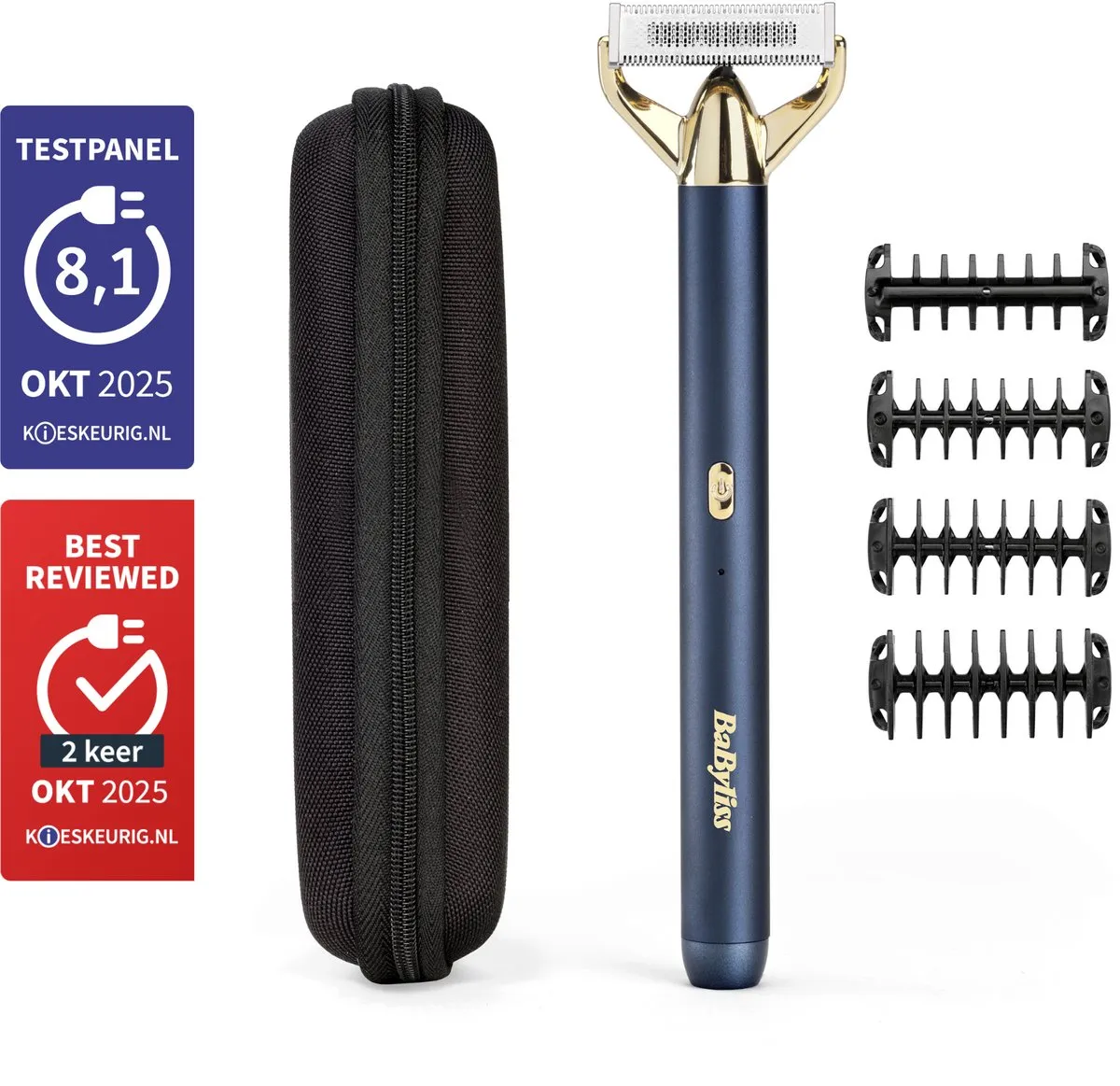 Babyliss X-Blade Super-X Metal Series OT992E Scheerapparaat & Baardtrimmer - Blauw/Goud - 4 Opzetkammen