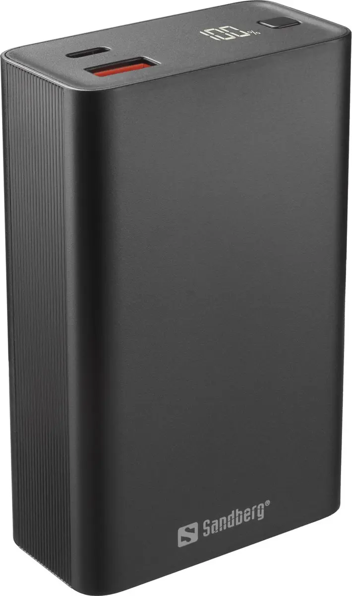 Sandberg Travel Powerbank 20000 PD65W 65W - 2x opladen - Zwart