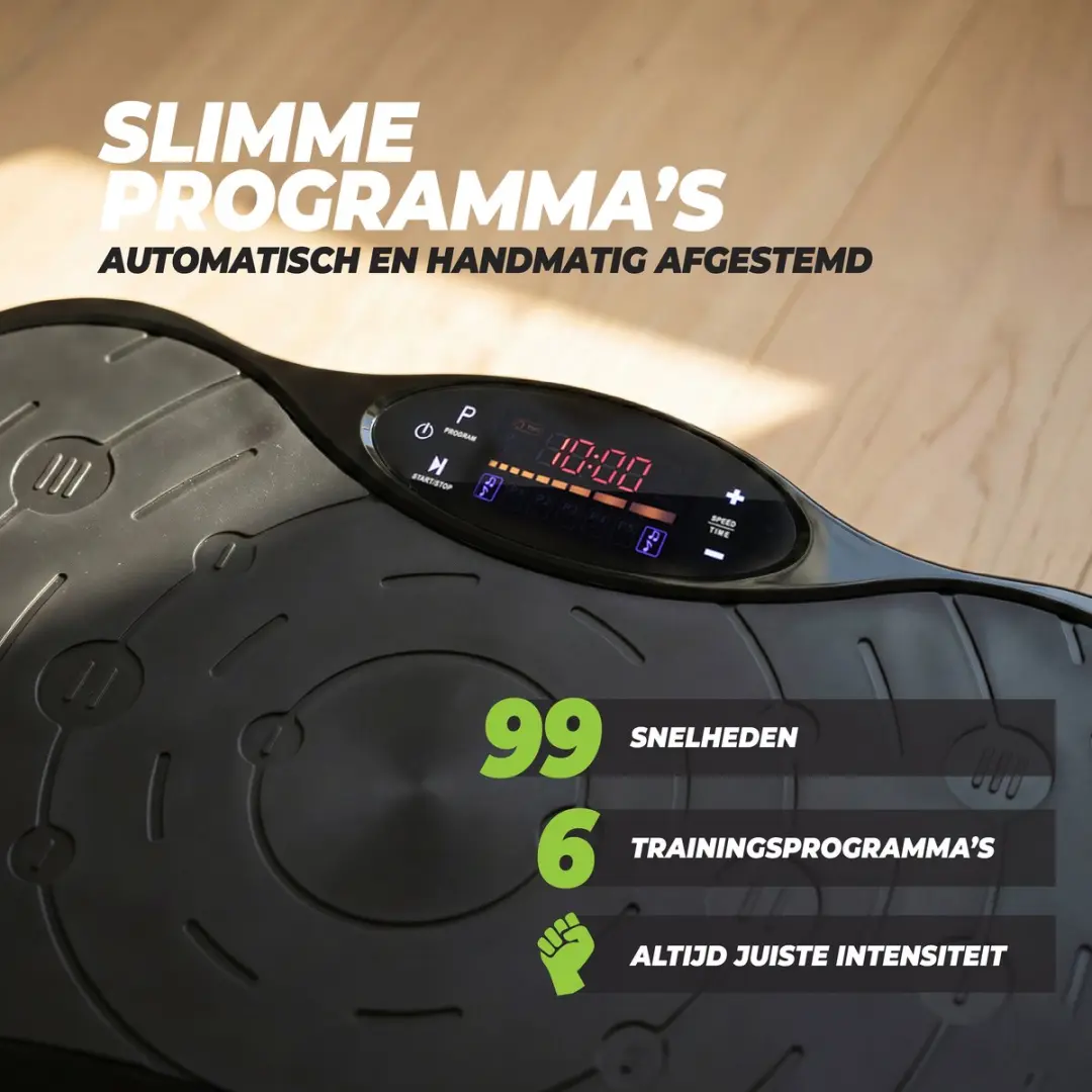 VirtuFit Fitness Trilplaat VF11007 - 99 Niveaus - 6 Programma's - Zwart/Grijs