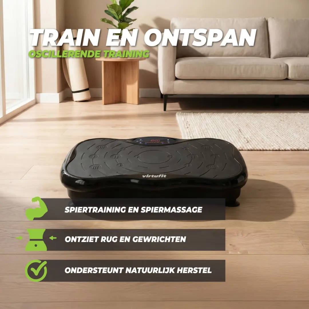 VirtuFit Fitness Trilplaat VF11007 - 99 Niveaus - 6 Programma's - Zwart/Grijs