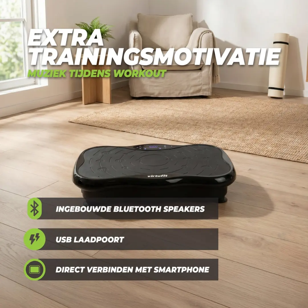 VirtuFit Fitness Trilplaat VF11007 - 99 Niveaus - 6 Programma's - Zwart/Grijs