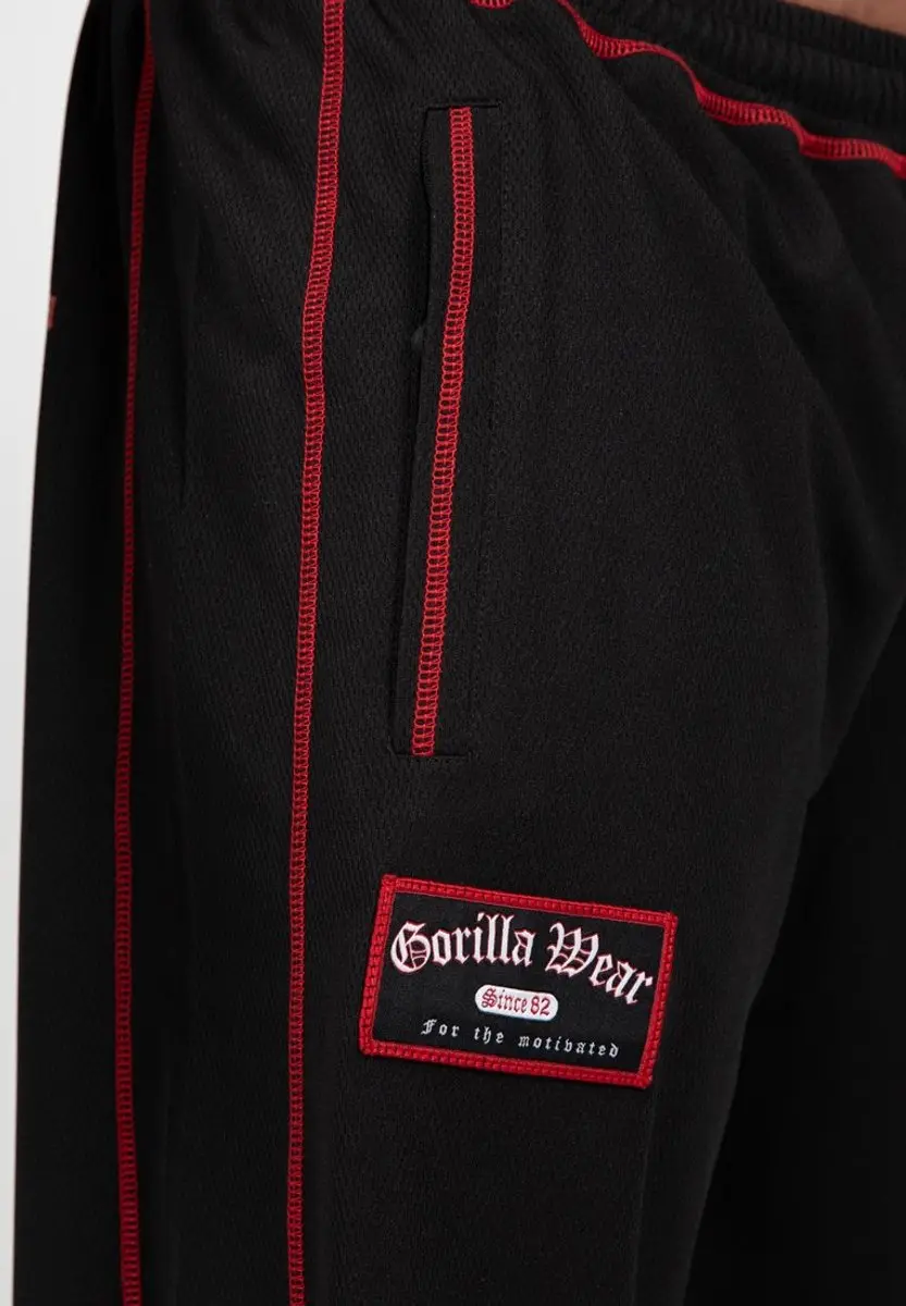 Gorilla Wear Marlow Mesh Shorts Trainingsbroek L/XL - Zwart/Rood