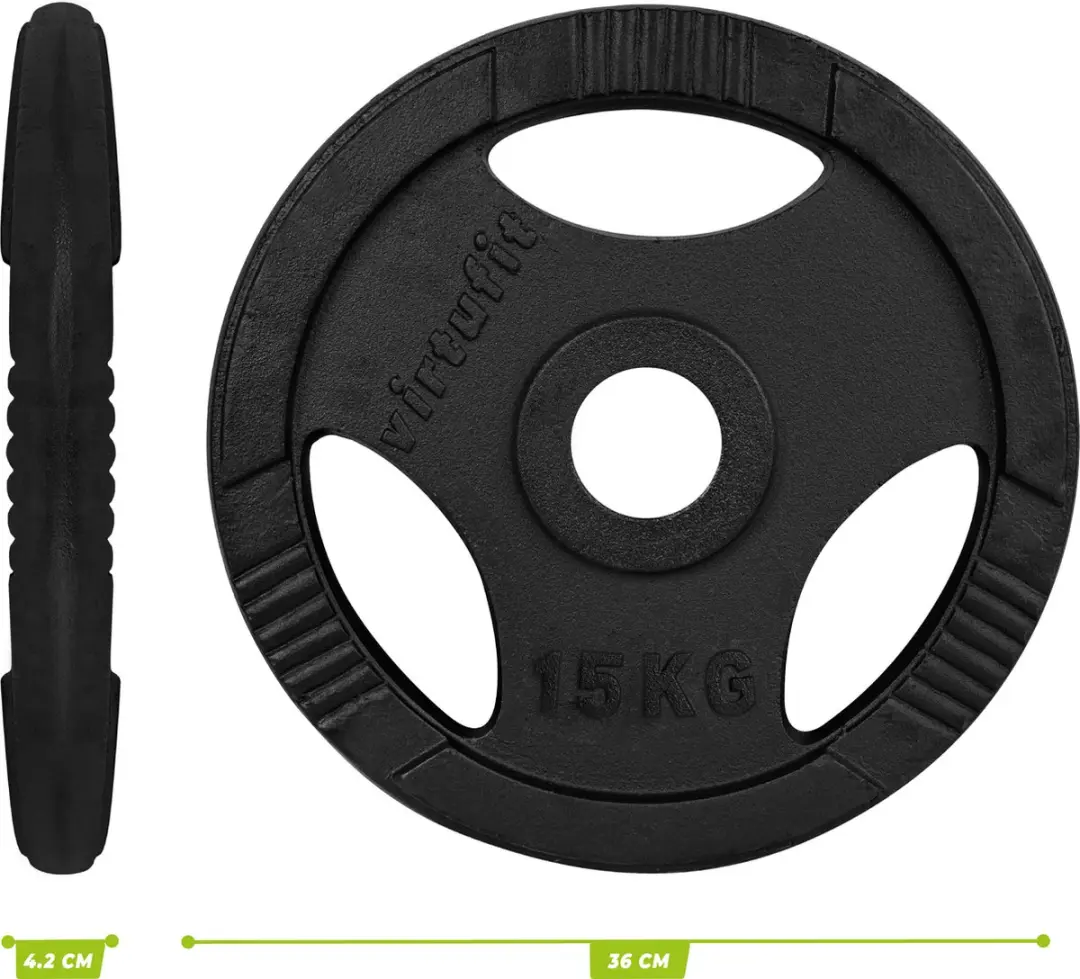 VirtuFit Olympische Halterschijf 50mm 15kg - Zwart