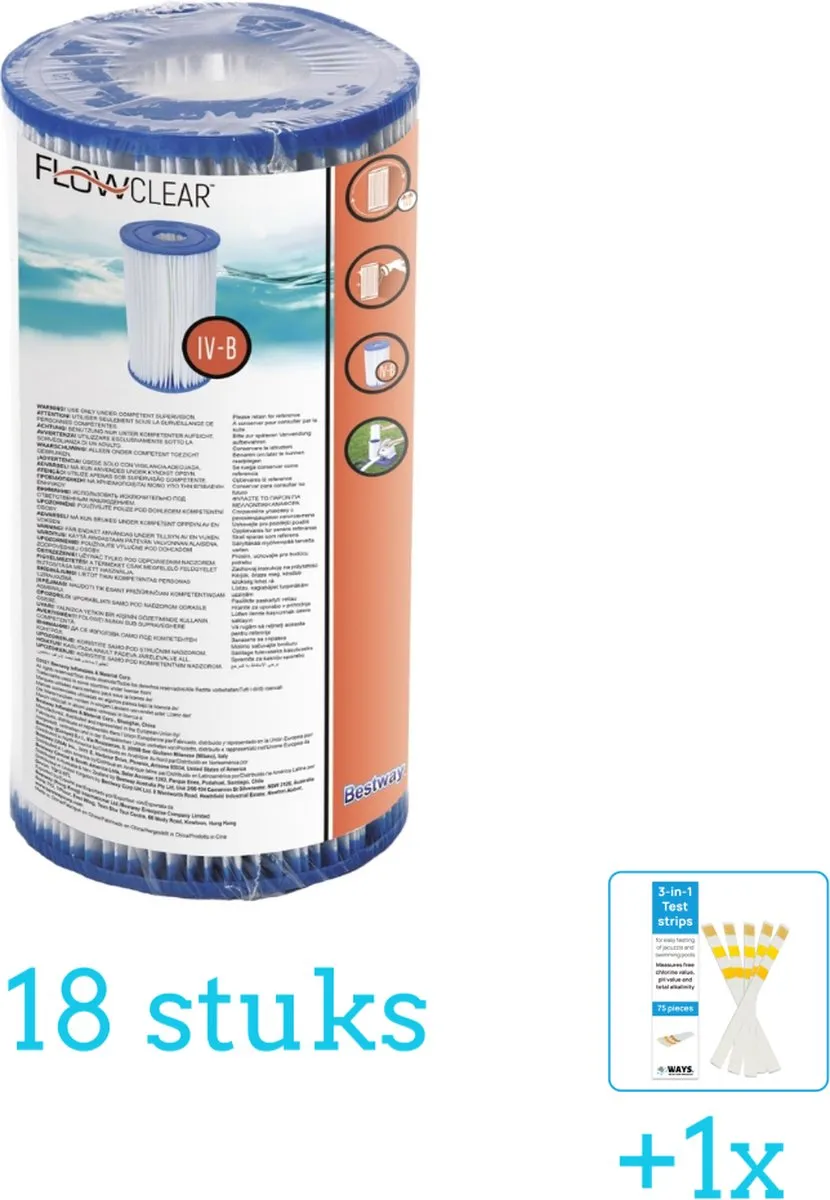 Bestway Flowclear Type IV Filtercartridge 18 Stuks