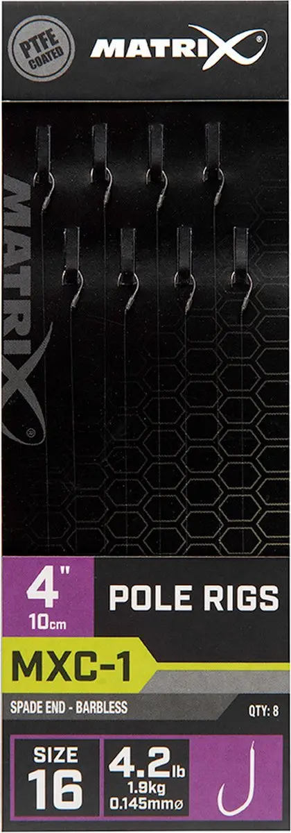 Matrix Onderlijn MXC-1 Pole Rigs 16 - 0.145mm - 8 Stuks