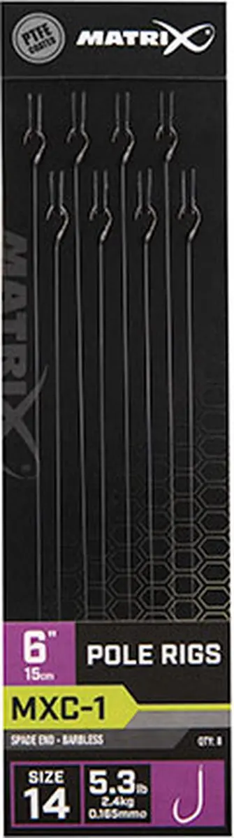 Matrix MXC-1 Pole Rigs Spade End Barbless #14 - 8 Stuks