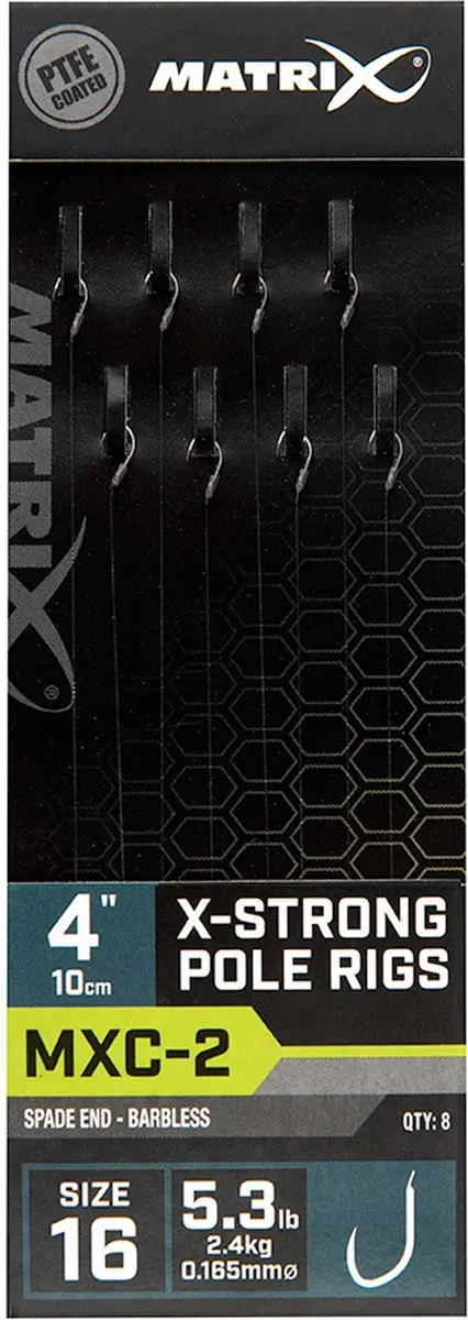 Matrix Onderlijn MXC-2 X-Strong Pole Rigs 14 - 8 Stuks - Zwart