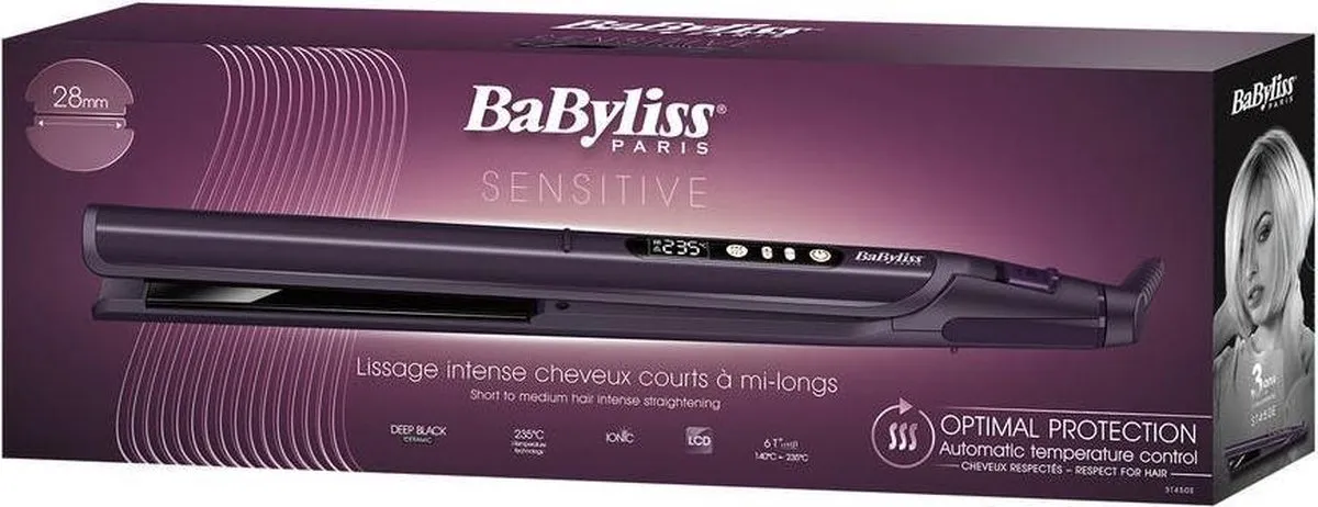 Babyliss Sensor Protect ST450E Stijltang - 6 standen - Zwart