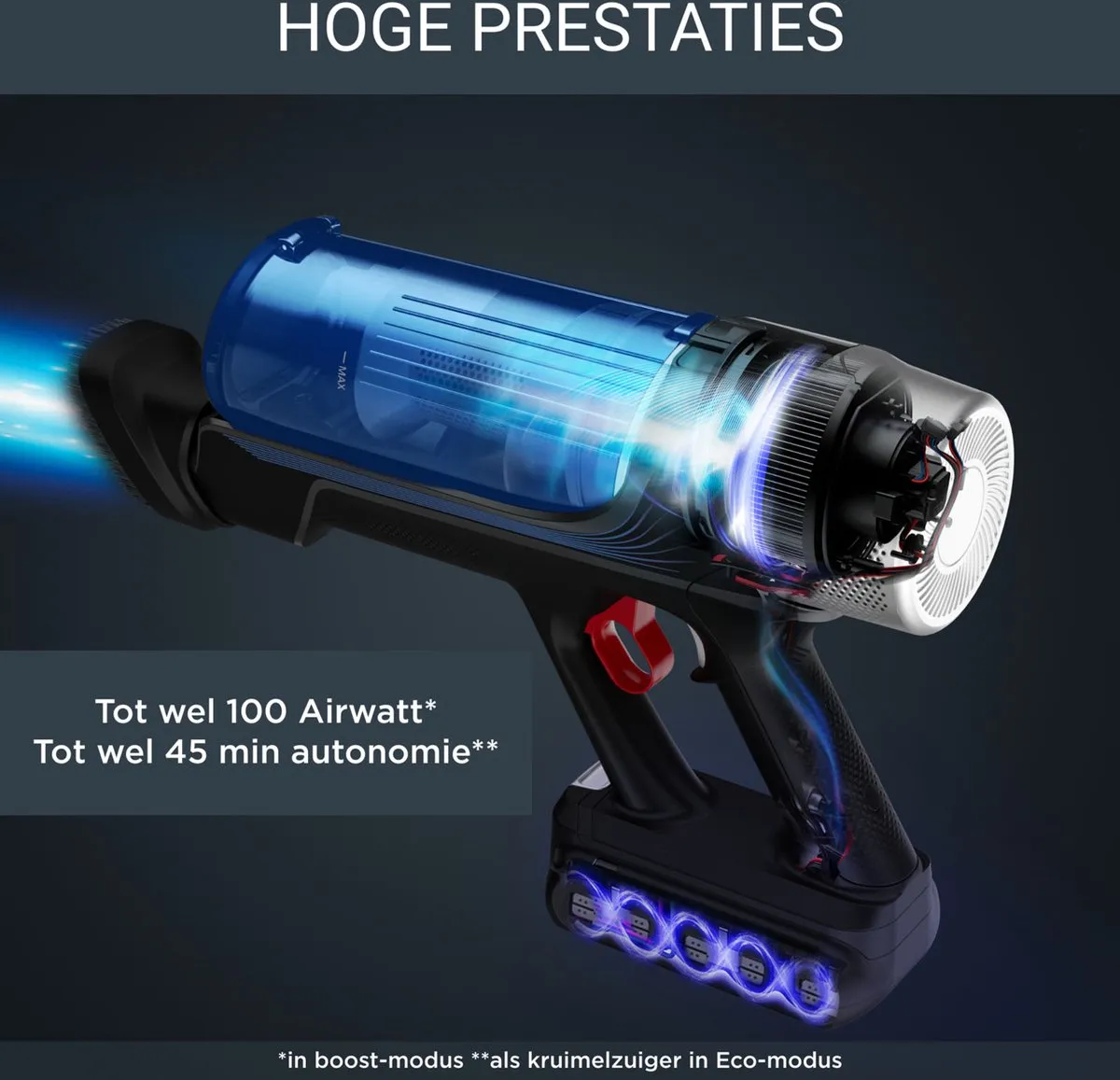Rowenta X-Force Flex 9.60 Aqua RH20C0 Stofzuiger - 100 Airwatts - Zilver/Blauw - afbeelding 6 van 6