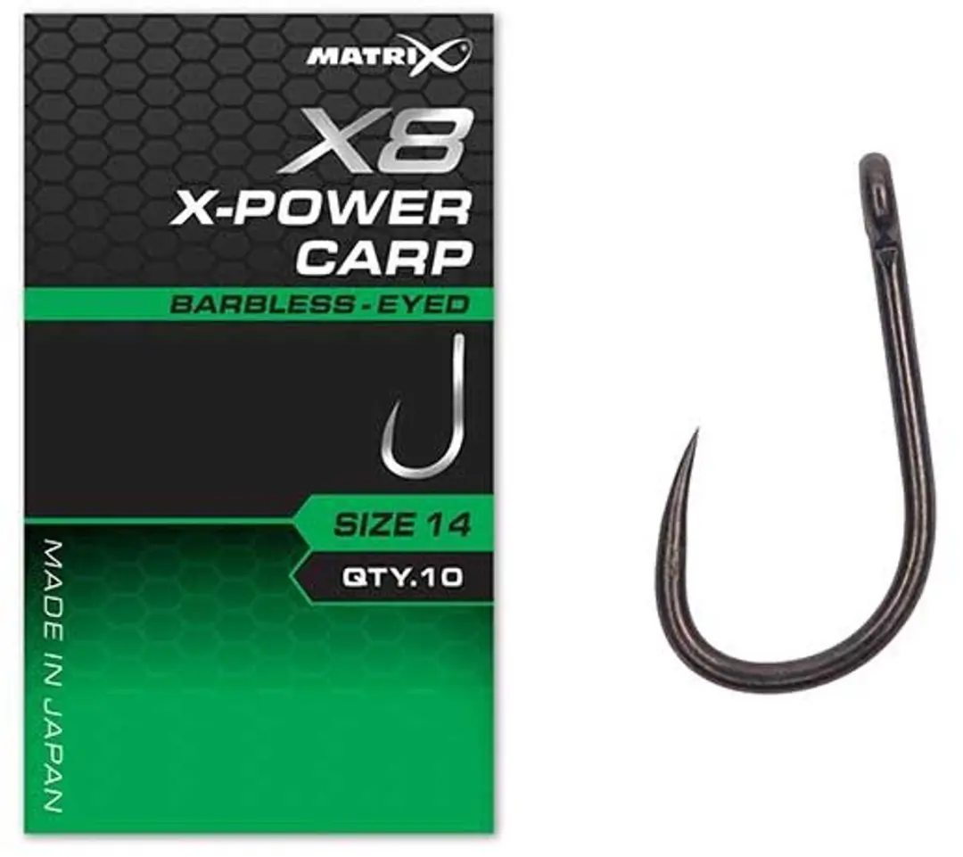 Matrix X8 X-Power Carp Eyed-Barbless