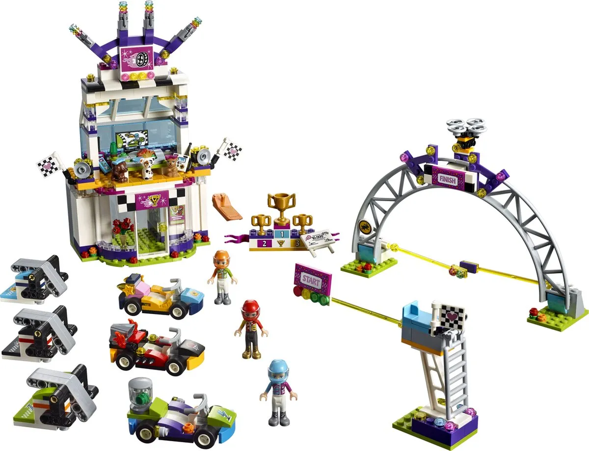 LEGO Friends Kart De Grote Racedag 41352 - 3 Minifiguren - Paars