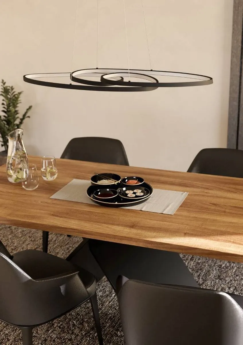 Eglo Gianella Hanglamp LED - Aluminium/Zwart