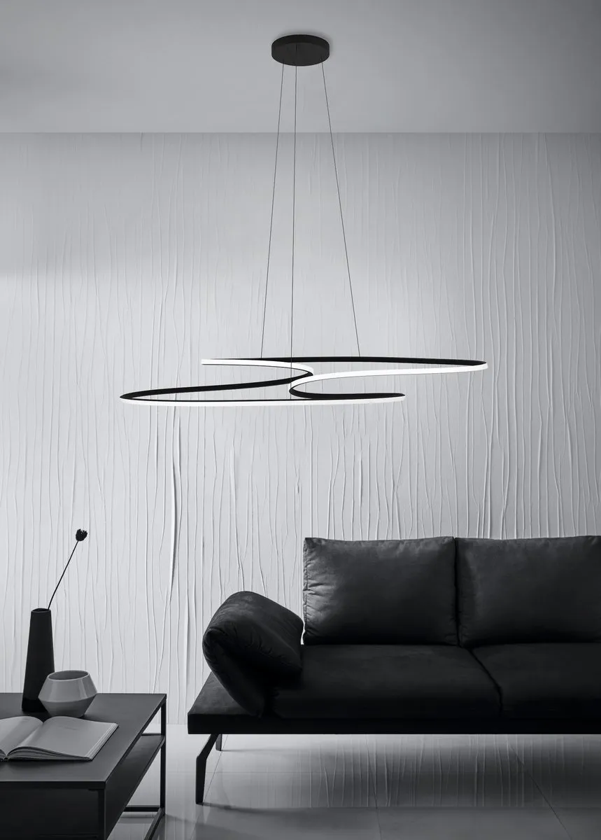 Eglo Gianella Hanglamp LED - Aluminium/Zwart