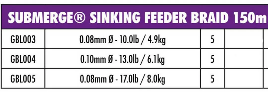 Matrix Submerge Sinking Feeder Braid 150m 0.12mm - Bruin
