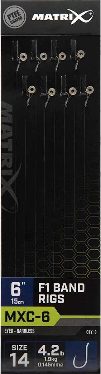 Matrix Onderlijnen MXC-6 F1 Band Rigs 15cm - 8 Stuks