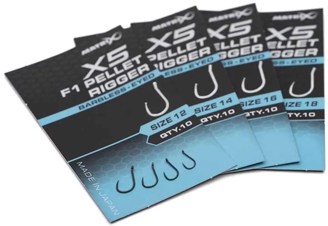 Matrix X5 F1 Pellet Rigger Eyed-Barbless - 10 Stuks