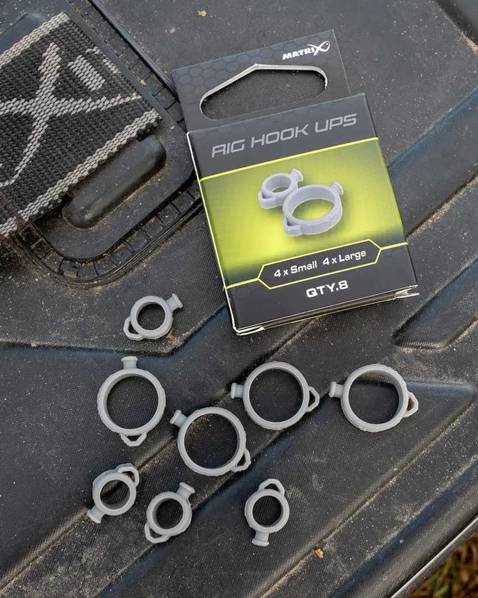 Matrix Rig Hook Ups - 8 Stuks (4xS/4xL) Grijs
