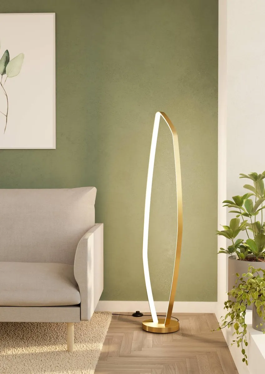 Eglo Vallerosa Vloerlamp - 128,5 cm - Goud/Wit - afbeelding 6 van 6