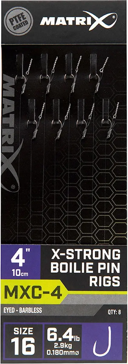Matrix Onderlijn MXC-4 X-Strong Boilie Pin Rigs 12 - 8 Stuks - afbeelding 6 van 6