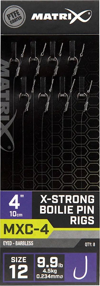 Matrix Onderlijn MXC-4 X-Strong Boilie Pin Rigs 12 - 8 Stuks