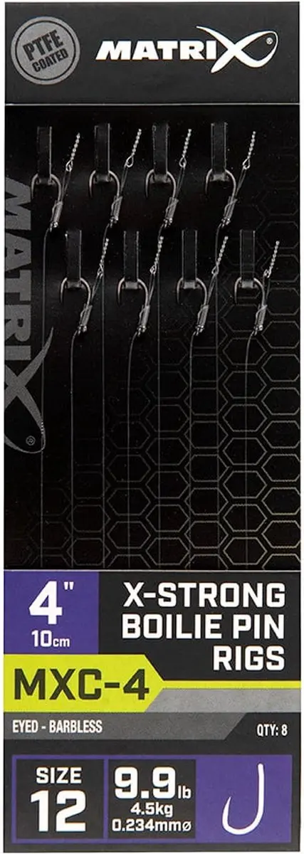 Matrix Onderlijn MXC-4 X-Strong Boilie Pin Rigs 12 - 8 Stuks