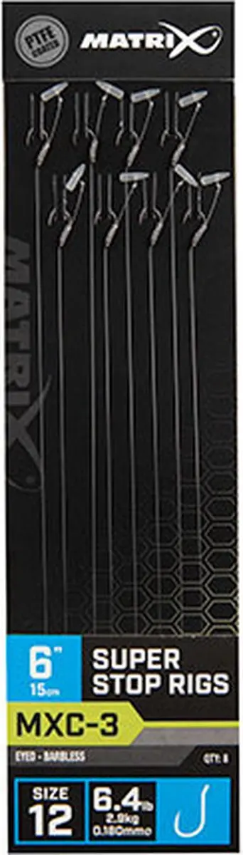 Matrix Onderlijn MXC-3 Super Stop Rigs 6" Haak 12 - 8 Stuks