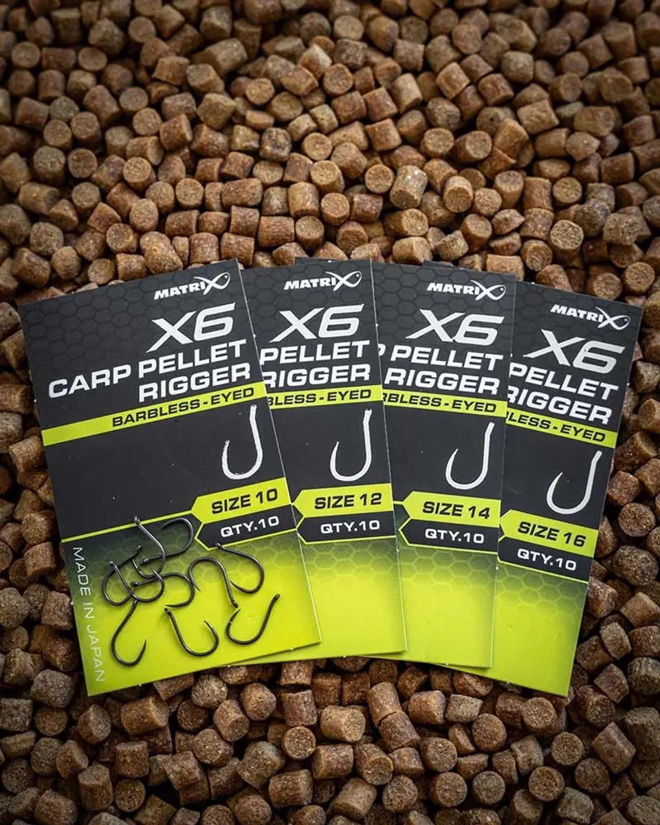 Matrix X6 Carp Pellet Rigger Haken - 14 - 10 Stuks