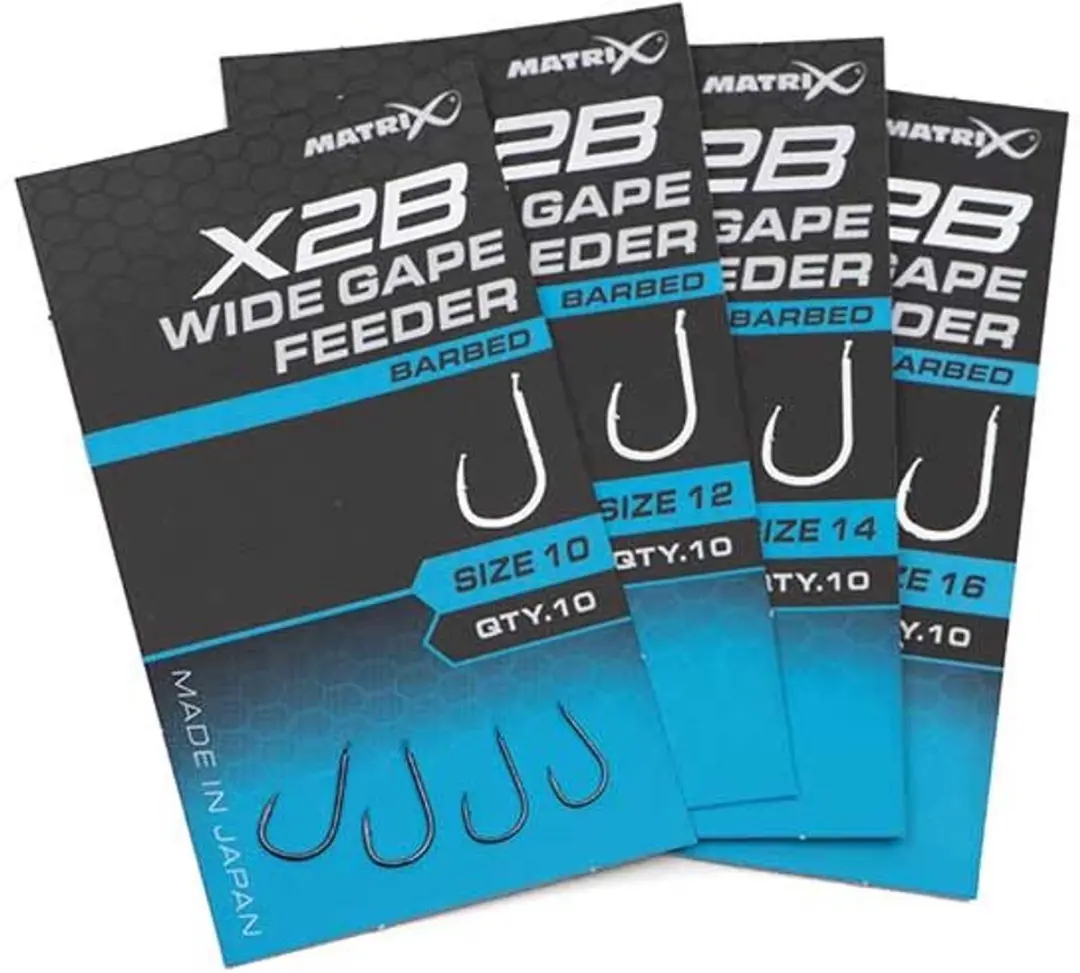 Matrix X2B Wide Gape Feeder Spade-Barbed - 12 - 10 Stuks - Zwart