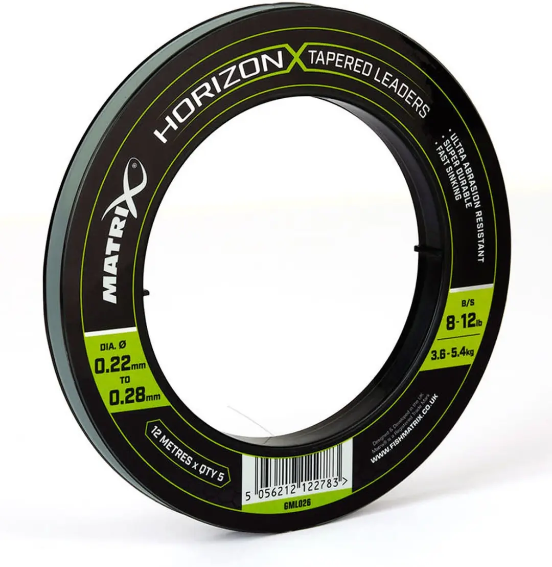 Matrix Horizon X Tapered Shock Leader 8-12lb - 5 Stuks - Zwart