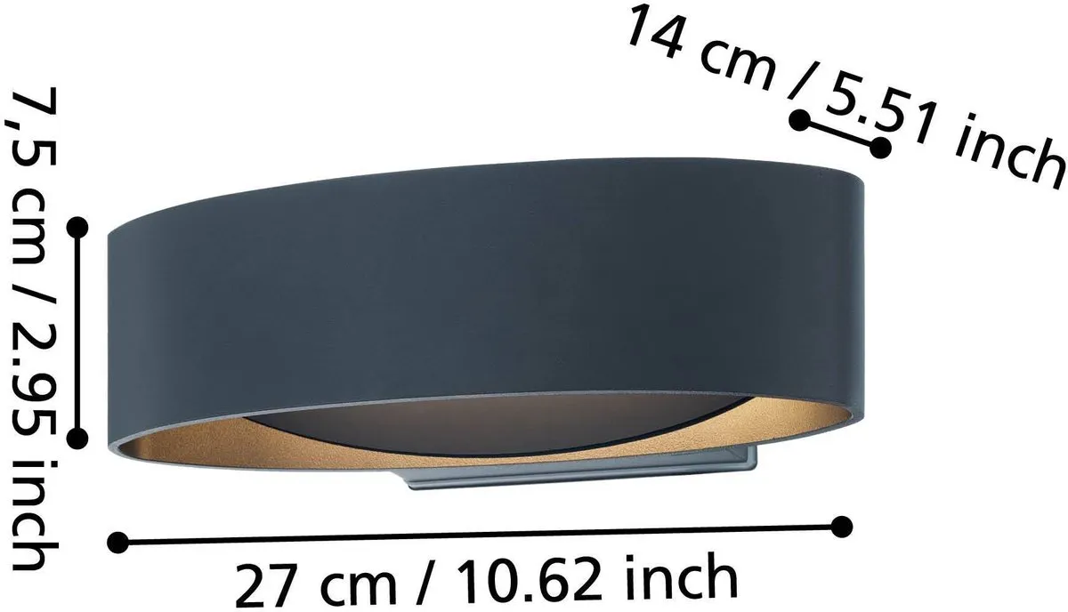 Eglo Chinoa Wandlamp Buiten LED 27cm - Antraciet - afbeelding 6 van 6