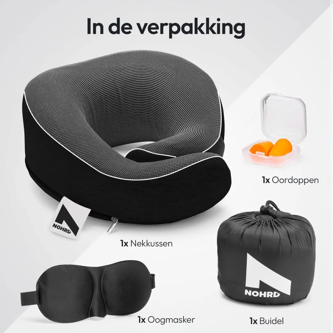 Nohrd Nekkussen Vliegtuig - Zwart - Memory Foam
