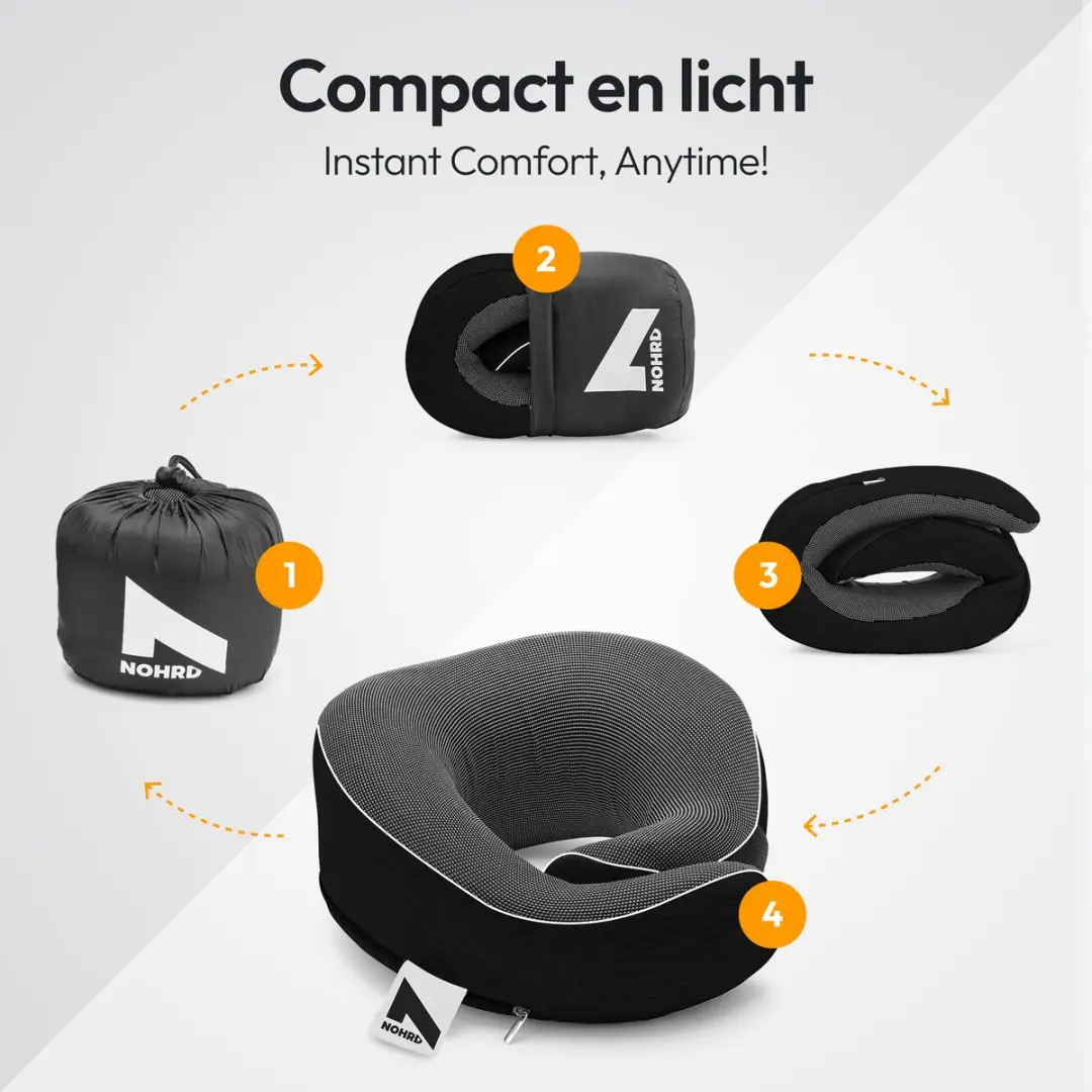 Nohrd Nekkussen Vliegtuig - Zwart - Memory Foam - afbeelding 6 van 6