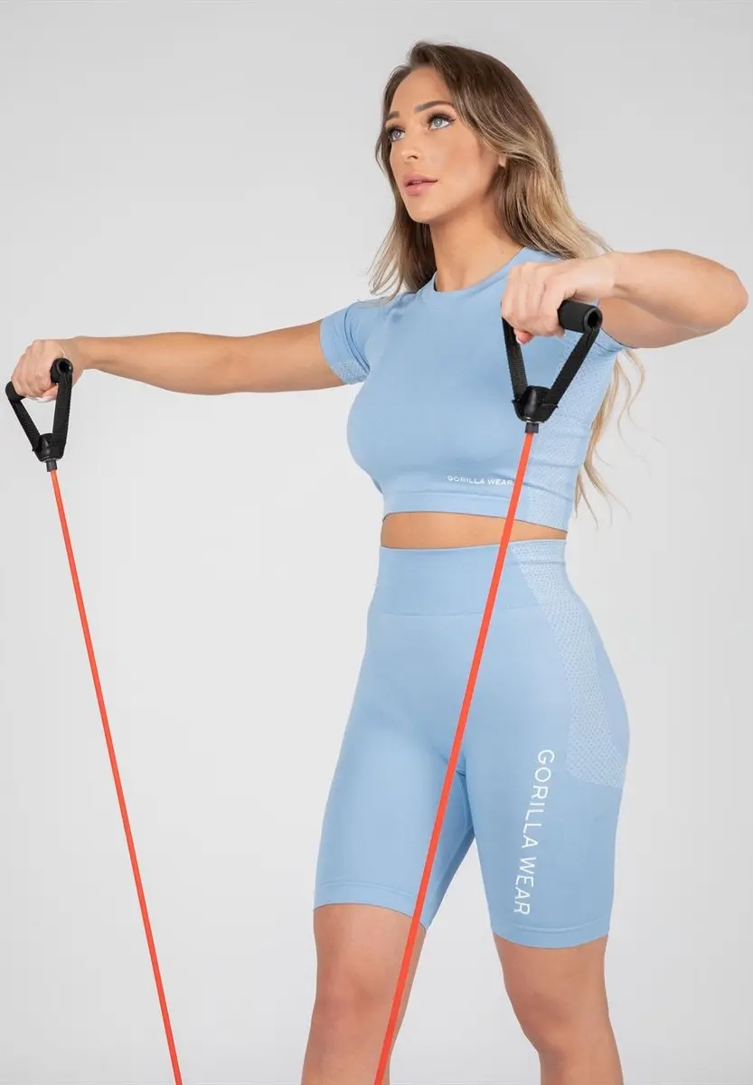 Gorilla Wear Selah Seamless Crop Top - Lichtblauw - L/XL