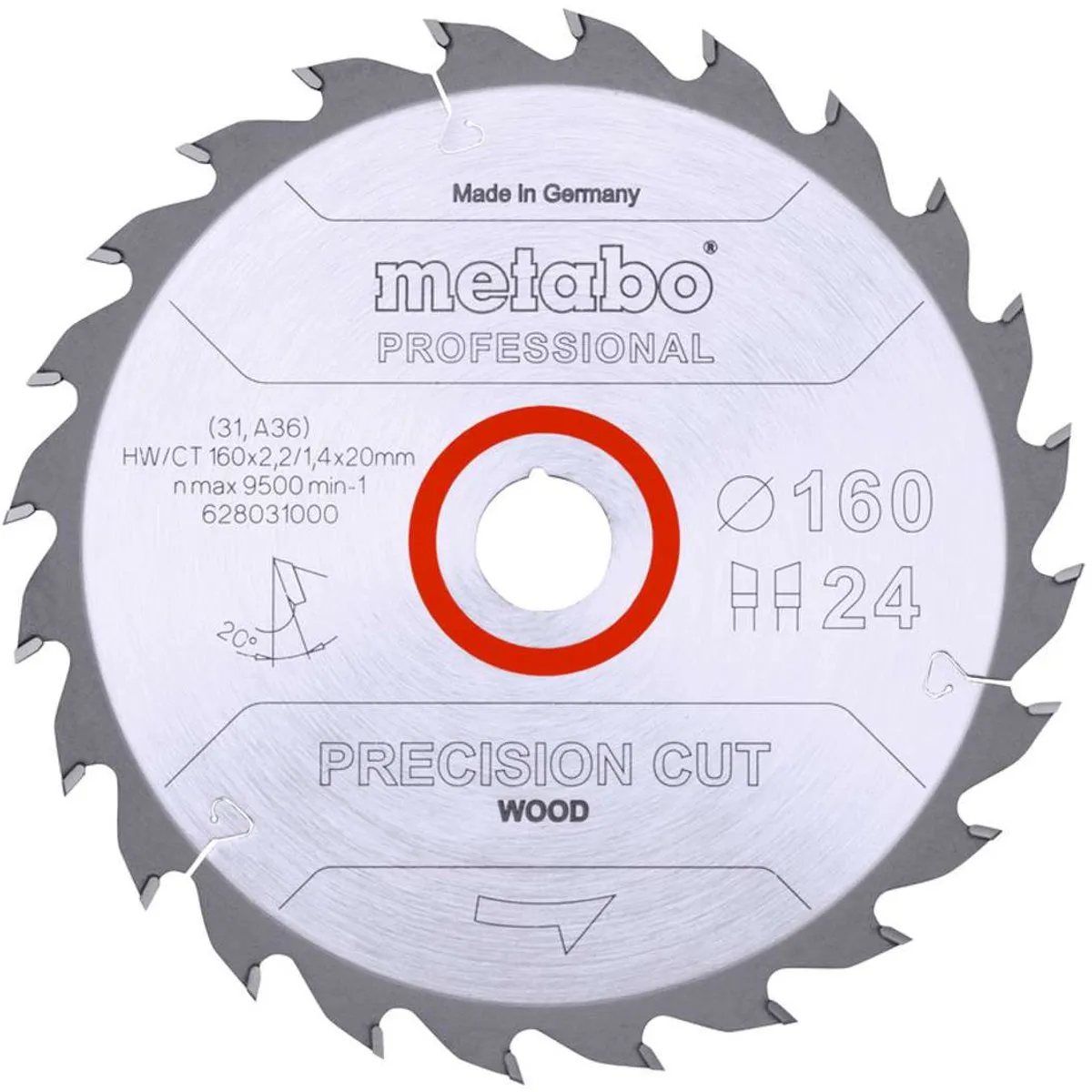 Metabo HW/CT 160x20mm 24 Tanden Zaagblad