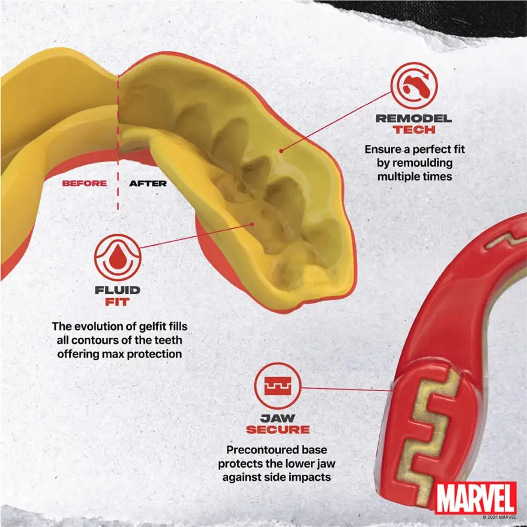 Safejawz Marvel Iron Man Mouthguard - Rood