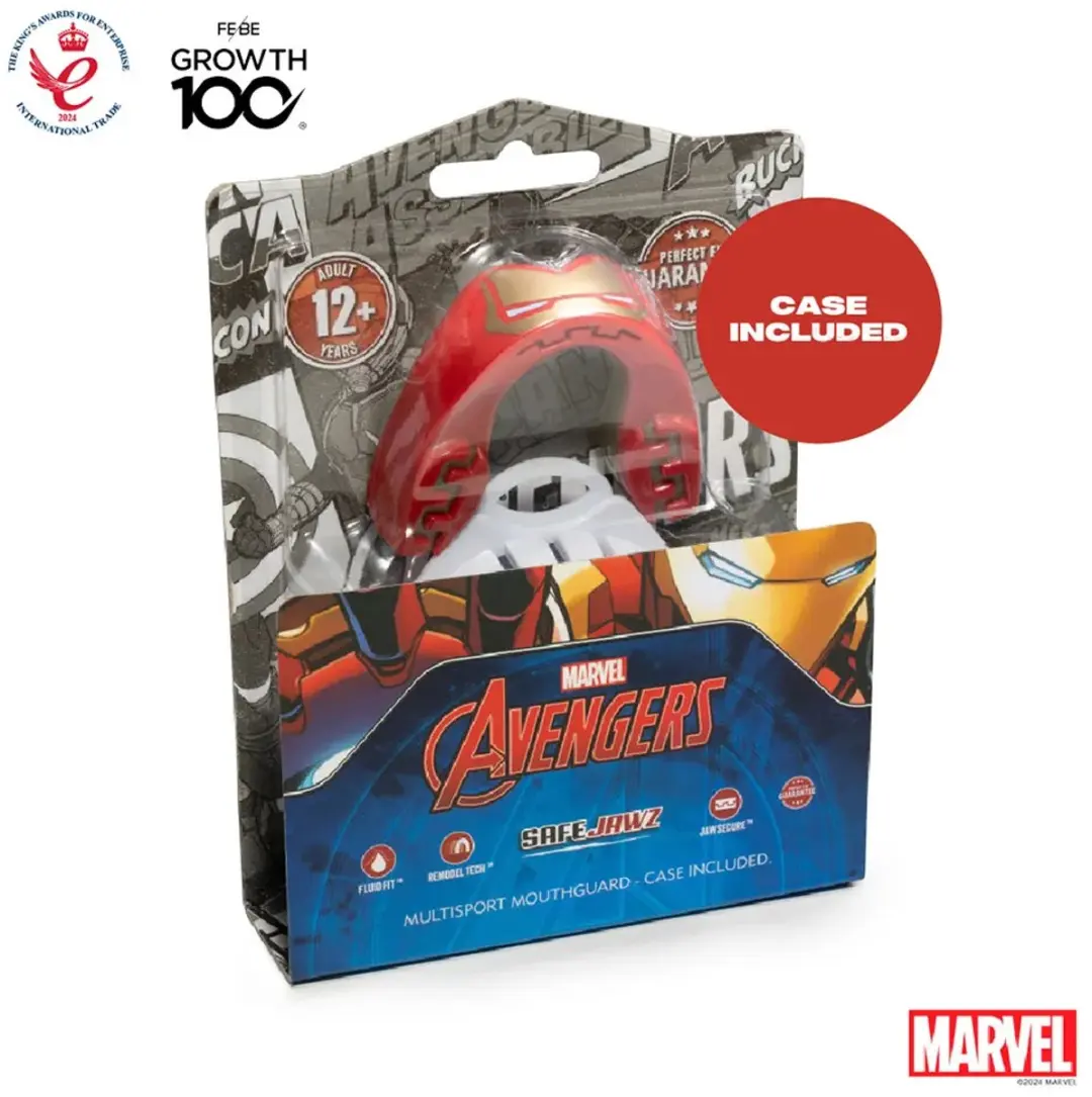 Safejawz Marvel Iron Man Mouthguard - Rood - afbeelding 6 van 6