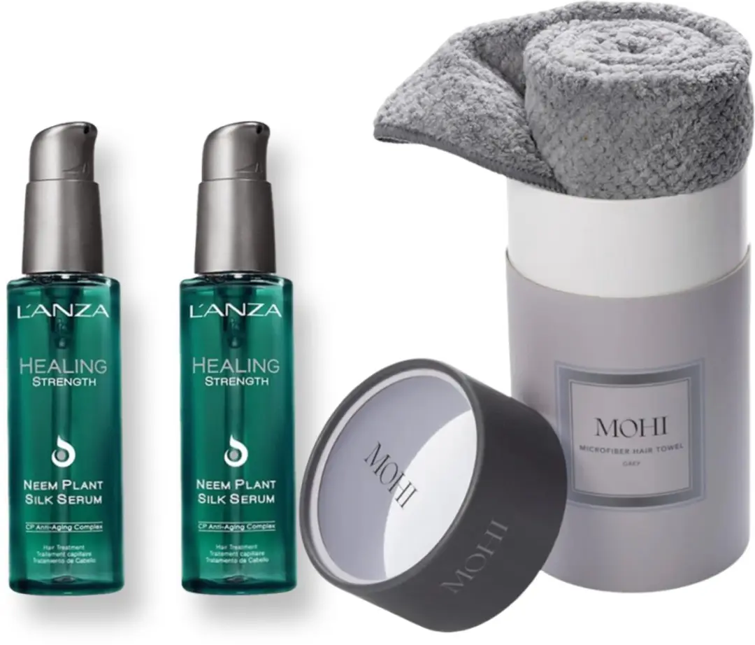 L'anza Neem Plant Silk Haarserum 200ml + Microvezel Handdoek