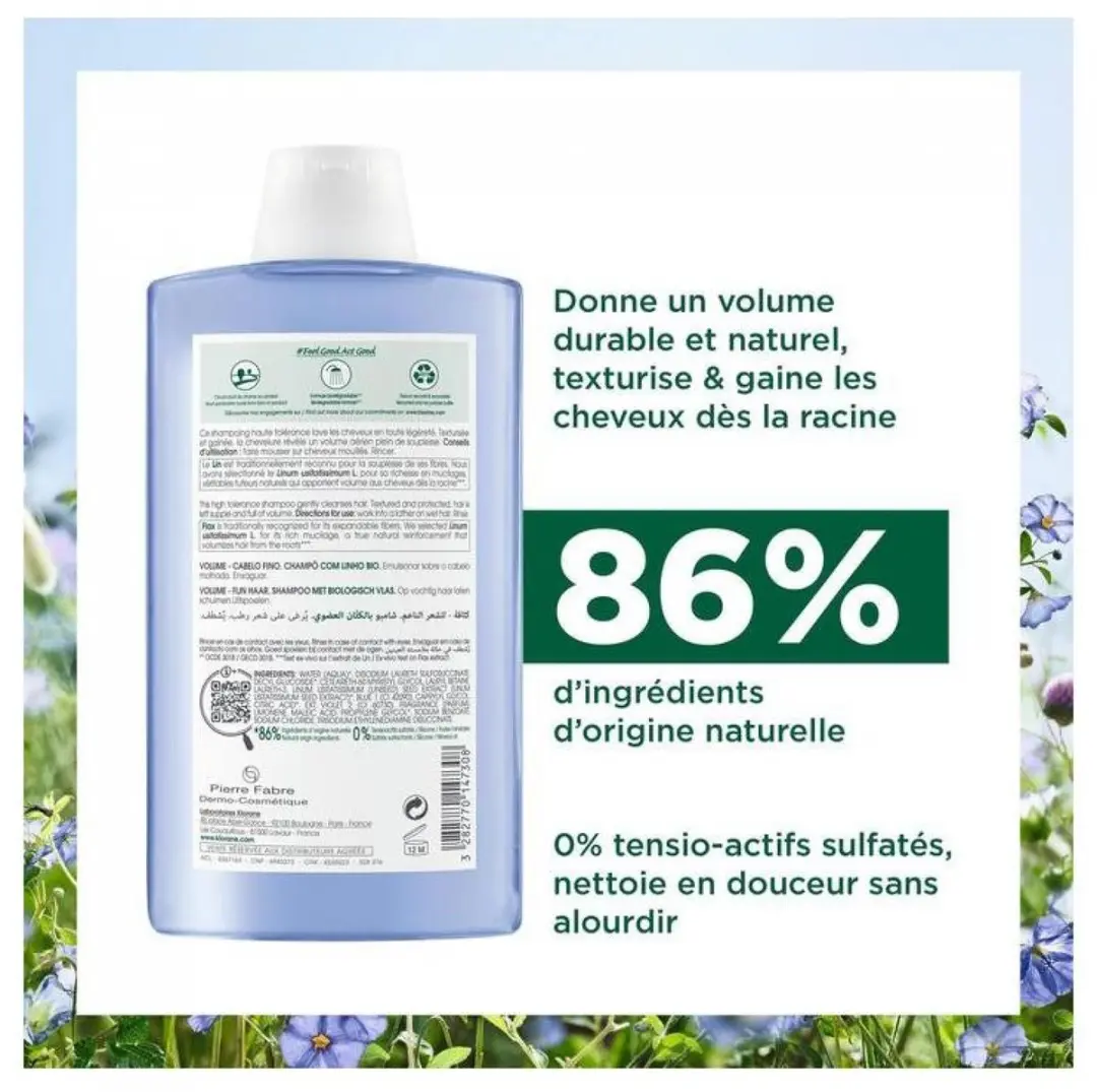Klorane Haar Lin Vlasvezels Shampoo 400ml - afbeelding 6 van 6