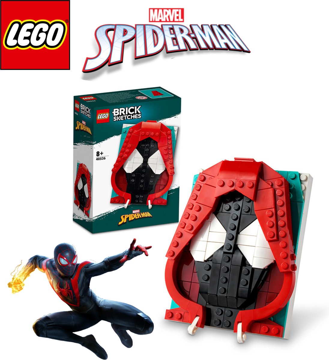 LEGO Brick Skechtes - Spider-Man Miles Morales - 40536
