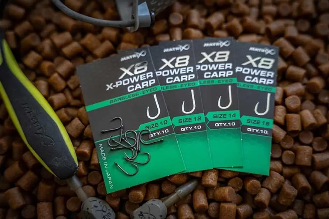 Matrix X8 X-Power Carp Eyed-Barbless - 10 Stuks