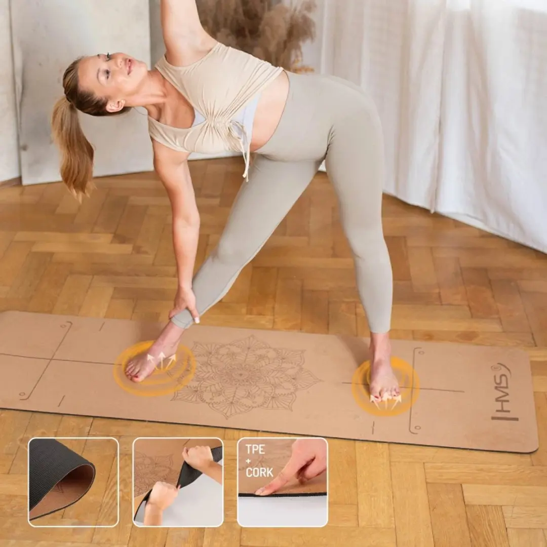 HMS Yoga Mat Kurk 6mm - Bruin