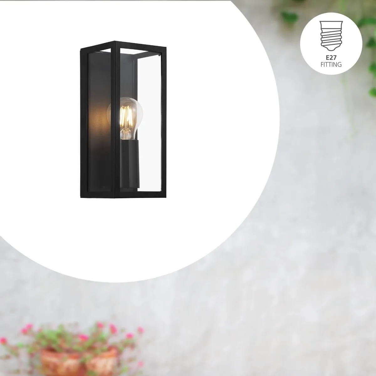 Eglo Alamonte 2 Wandlamp E27 - 26cm - Zwart